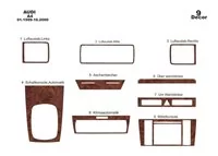 Audi A4 B5 Typ 8D 06.99-10.00 3D Súprava obloženia palubnej dosky interiéru Dekorácia palubnej dosky 9 dielov - 2