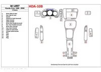 Honda Civic 1999-2000 2 dvere 16 súprava dielov Interiér BD Dash Trim Kit - 1