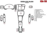 Honda Civic 1999-2000 2 dvere 16 súprava dielov Interiér BD Dash Trim Kit - 2