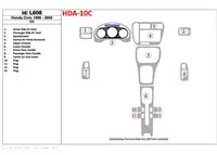 Honda Civic 1999-2000 DX, súprava 13 dielov Interiér BD Dash Trim Kit - 1