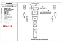 Honda Civic 2001-2001 Automatická prevodovka, 2 dvere, so žeraviacou skriňou, 17 súprava dielov Interiér BD Dash Trim Kit - 1