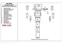 Honda Civic 2001-2001 Automatická prevodovka, 2 dvere, bez žhaviacej skrinky, 16 súprava dielov Interiér BD Dash Trim Kit - 1