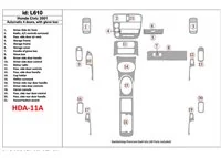 Honda Civic 2001-2001 automatická prevodovka, 4 dvere, so žeraviacou skriňou, 21 súprava dielov Interiér BD Dash Trim Kit - 1