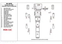 Honda Civic 2001-2001 automatická prevodovka, 4 dvere, bez žhaviacej skrinky, sada 20 dielov Interiér BD Dash Trim Kit - 1