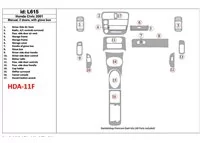 Honda Civic 2001-2001 manuálna prevodovka, 2 dvere, so žeraviacou skriňou, sada 17 dielov Interiér BD Dash Trim Kit - 1