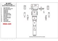 Honda Civic 2001-2001 manuálna prevodovka, 2 dvere, bez žeraviacej skrinky, sada 16 dielov Interiér BD Dash Trim Kit - 1