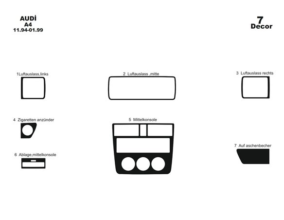 Ford Transit 01.2014 Kit Rivestimento Cruscotto all'interno del veicolo Cruscotti personalizzati 23-Decori