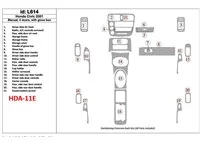 Honda Civic 2001-2001 manuálna prevodovka, 4 dvere, so žeraviacou skriňou, 21 súprava dielov Interiér BD Dash Trim Kit - 1