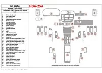 Honda Civic 2002-2002 automatická prevodovka, 2 alebo 4 dvere, so žeraviacou skriňou, 35 súprava dielov Interiér BD Dash Trim Ki