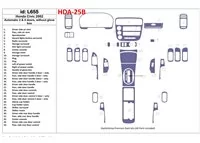 Honda Civic 2002-2002 automatická prevodovka, 2 alebo 4 dvere, bez žhaviacej skrinky, 34 súprava dielov Interiér BD Dash Trim Ki