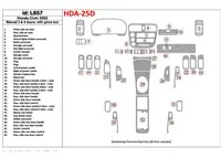 Honda Civic 2002-2002 manuálna prevodovka, 2 alebo 4 dvere, so žeraviacou skriňou, súprava 35 dielov Interiér BD Dash Trim Kit -