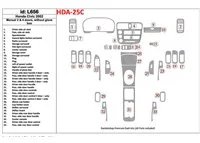Honda Civic 2002-2002 manuálna prevodovka, 2 alebo 4 dvere, bez žeraviacej skrinky, sada 34 dielov Interiér BD Dash Trim Kit Kit