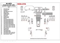Honda Civic 2003-2005 Automatická prevodovka, 2 alebo 4 dvere, so žeraviacim boxom Interiér BD Dash Trim Kit - 1