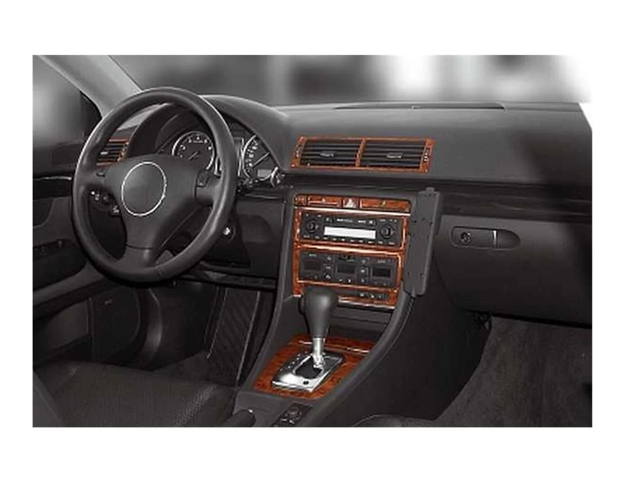 Audi A4 B6 Typ 8E-8H 10.2000 Súprava obloženia palubnej dosky 3D interiéru Dekorácia palubnej dosky 11 dielov - 1