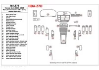 Honda Civic 2003-2005 manuálna prevodovka, 2 alebo 4 dvere, bez žeraviacej skrinky Vnútorná súprava obloženia palubnej dosky BD 