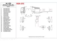 Honda Civic 2006-2011 4 dvere, so systémom NAVI Interiér BD Dash Trim Kit - 2
