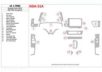 Honda Civic 2012-UP S NAVI Interiér BD Dash Trim Kit - 1