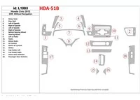 Honda Civic 2012-UP Bez NAVI Interiér BD Dash Trim Kit - 1