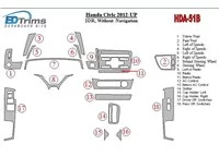 Honda Civic 2012-UP Bez NAVI Interiér BD Dash Trim Kit - 2