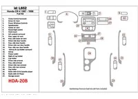Honda CR-V 1997-1998, kompletná sada, 27 kusov, súprava vnútornej časti palubnej dosky BD - 1