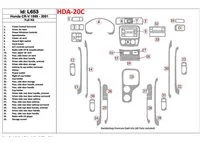 Honda CR-V 1999-2001 Kompletná sada, 33 dielov Súprava interiérovej výbavy BD Dash Trim Kit - 1