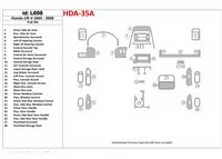 Honda CR-V 2005-2006 Kompletná súprava interiéru BD Dash Trim Kit - 1