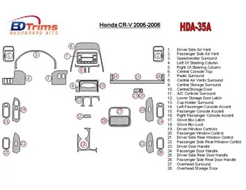 Honda CR-V 2005-2006 Kompletná súprava interiéru BD Dash Trim Kit - 2
