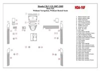 Základná sada Honda CR-V 2007-2009, bez NAVI, bez vyhrievaných sedadiel Interiér BD Dash Trim Kit - 1