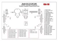 Honda CR-V 2007-2009 Kompletná sada, model EX, automatická prevodovka, bez NAVI, bez vyhrievaných sedadiel Interiér BD Dash Trim