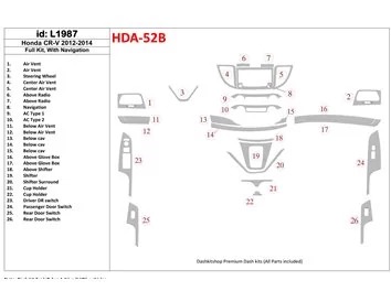 Honda CR-V 2012-UP c NAVI Interiér BD Dash Trim Kit
