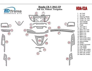 Honda CR-V 2012-UP Bez súpravy NAVI interiéru BD Dash Trim Kit - 2