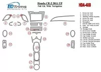 Kompletná súprava Honda CR-Z 2011-UP s vnútornou súpravou NAVI BD Dash Trim Kit - 2 Kompletná súprava Honda CR-Z 2011-UP s vnútornou súpravou NAVI BD Dash Trim Kit - 2