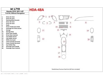 Kompletná súprava Honda CR-Z 2011-UP bez súpravy NAVI interiéru BD Dash Trim Kit - 1