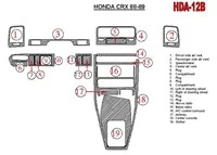 Honda CRX 1988-1989 Kompletná súprava interiéru BD Dash Trim Kit - 2 Honda CRX 1988-1989 Kompletná súprava interiéru BD Dash Trim Kit - 2
