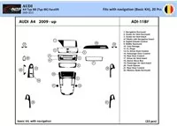 Audi A4 B8 Typ 8K 2009-2015 Súprava obloženia palubnej dosky 3D interiéru Dekorácia palubnej dosky 22 dielov - 1