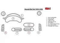 Honda DelSol 1993-1996 Kompletná súprava interiéru BD Dash Trim Kit - 1