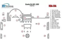 Honda Fit 2007-2008 Kompletná súprava interiéru BD Dash Trim Kit - 1 Honda Fit 2007-2008 Kompletná súprava interiéru BD Dash Trim Kit - 1