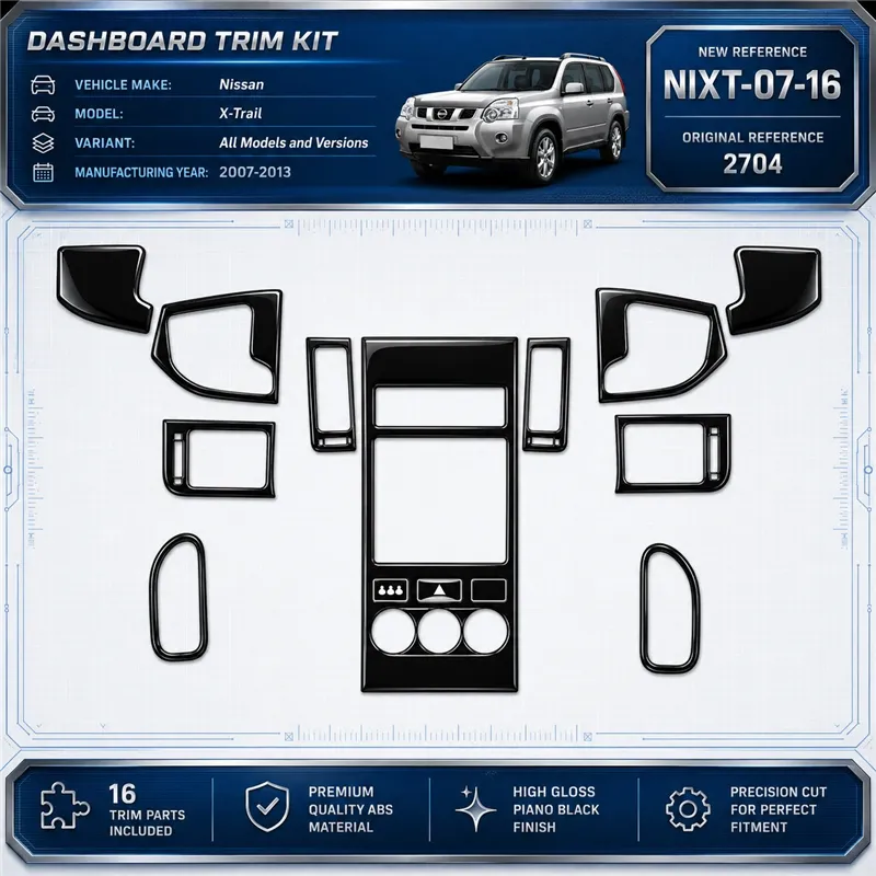 Nissan X Trail 2007–2013 3D sada dekorov interiéru palubnej dosky 16-dielna