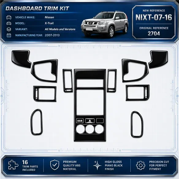 Nissan X Trail 2007–2013 3D sada dekorov interiéru palubnej dosky 16-dielna