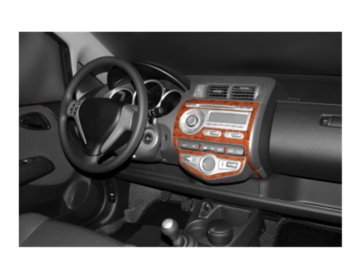 Honda Jazz 10.04-12.07 3D súprava obloženia palubnej dosky interiéru 10-dielna súprava obloženia palubnej dosky - 1