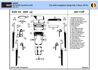 Audi A4 B8 Typ 8K 2009-2015 Súprava obloženia palubnej dosky 3D interiéru Dekorácia palubnej dosky 34 dielov - 1