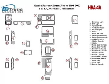 Honda Pasport 1998-2002 Kompletná súprava interiéru BD Dash Trim Kit - 1
