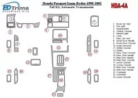 Honda Pasport 1998-2002 Kompletná súprava interiéru BD Dash Trim Kit - 1
