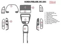 Honda Prelude 1997-2001 Kompletná súprava interiéru BD Dash Trim Kit - 1 Honda Prelude 1997-2001 Kompletná súprava interiéru BD Dash Trim Kit - 1