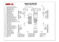 Hummer H2 2003-2007 Kompletná súprava, bez interiéru strešného okna BD Dash Trim Kit - 1 Hummer H2 2003-2007 Kompletná súprava, bez interiéru strešného okna BD Dash Trim Kit - 1