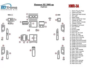 Hummer H2 2008-UP Kompletná súprava interiéru BD Dash Trim Kit - 1