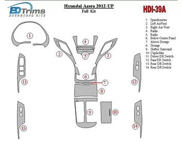 Súprava obloženia palubnej dosky Hyundai Azera/Grandeur 2012-UP pre interiér BD - 1