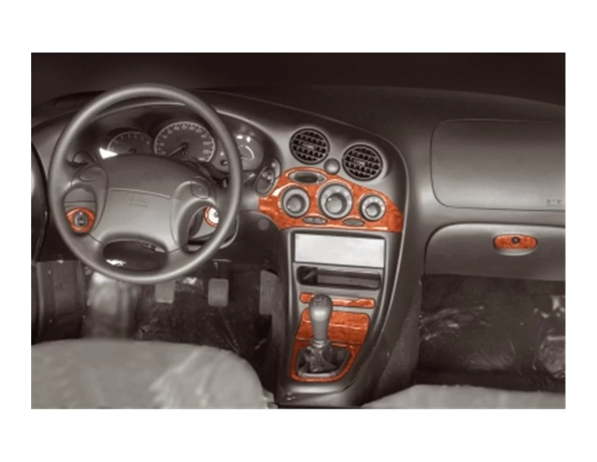 Hyundai Coupe 08.96-12.04 3D súprava obloženia palubnej dosky interiéru 8-dielna súprava obloženia palubnej dosky - 1