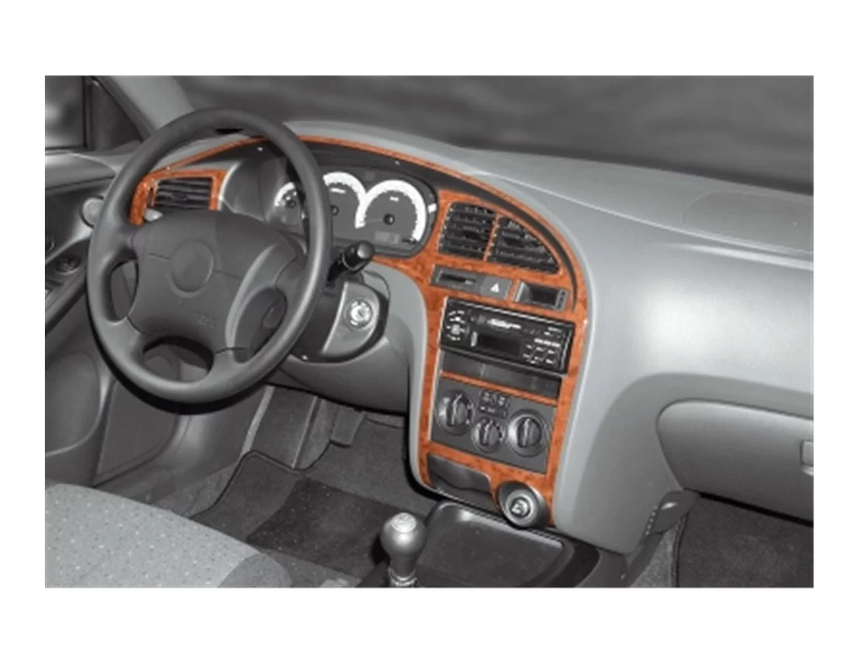 Hyundai Elantra 08.00-12.03 3D súprava obloženia palubnej dosky interiéru 8-dielna súprava obloženia palubnej dosky - 1