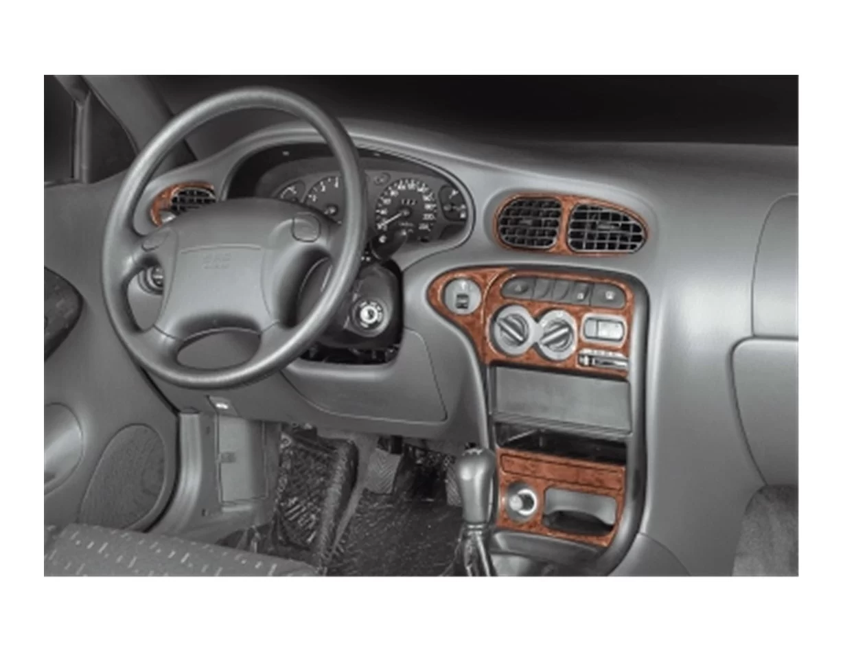 Hyundai Elantra 09.95-12.98 3D súprava obloženia palubnej dosky interiéru 12-dielna súprava obloženia palubnej dosky - 1